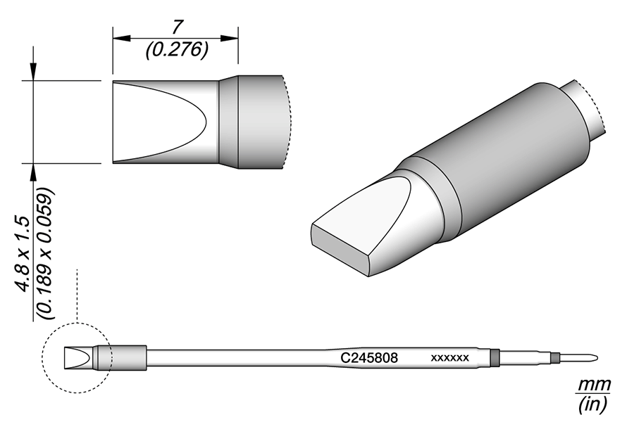 C245808 - Chisel Cartridge 4.8 x 1.5 HT L